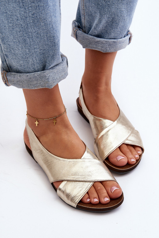 Zazoo 40407 sandále Kožené Dámske zlatej farby Zazoo 40407 sandále Kožené Dámske zlatej farby