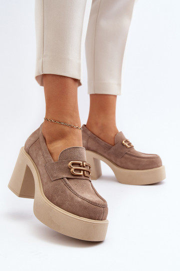 Zazoo 20170 topánky zo semišu Dámske s podpätkami béžová