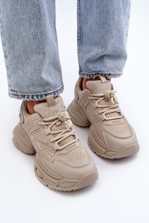 Tenisky model obuvi s trendovou masívnou podrážkou GOE NN2N4046 béžová Tenisky model obuvi s trendovou masívnou podrážkou GOE NN2N4046 béžová