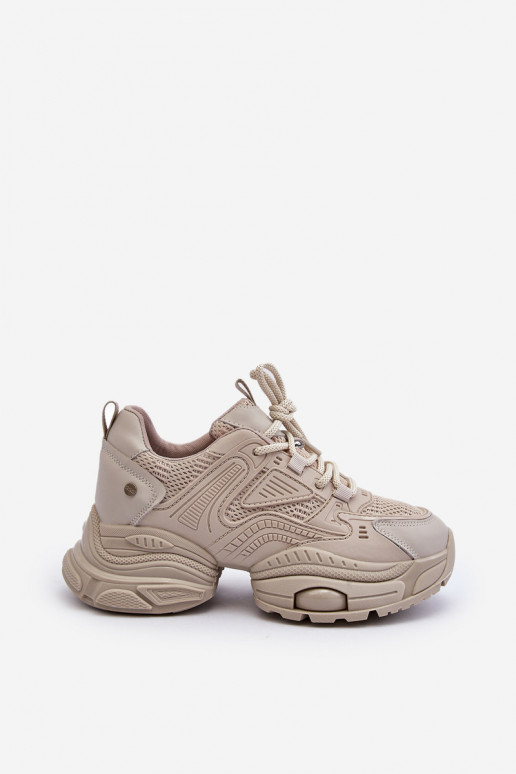 Tenisky model obuvi s trendovou masívnou podrážkou GOE NN2N4046 béžová Tenisky model obuvi s trendovou masívnou podrážkou GOE NN2N4046 béžová