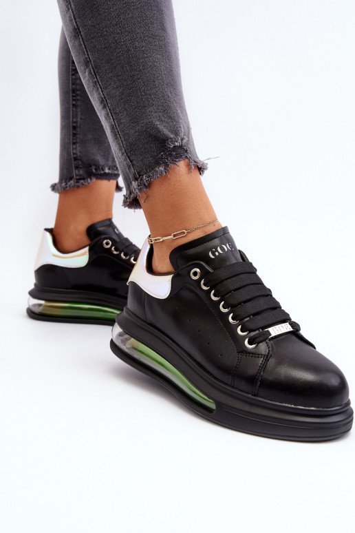 Tenisky model obuvi Dámske Kožené GOE NN2N4030 čierna Tenisky model obuvi Dámske Kožené GOE NN2N4030 čierna