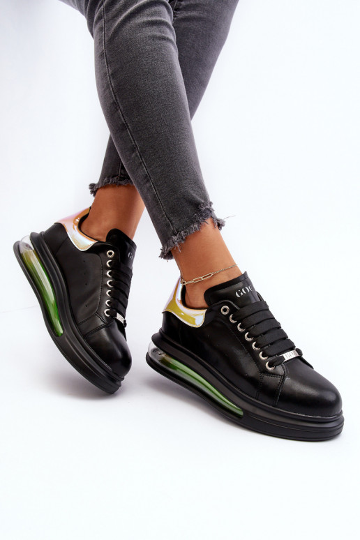 Tenisky model obuvi Dámske Kožené GOE NN2N4030 čierna Tenisky model obuvi Dámske Kožené GOE NN2N4030 čierna