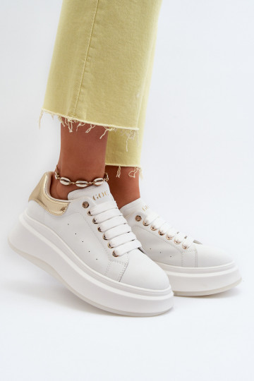 Kožené Tenisky model obuvi Dámske GOE NN2N4031 biela farba 2
