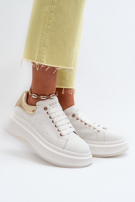 Kožené Tenisky model obuvi Dámske GOE NN2N4031 biela farba