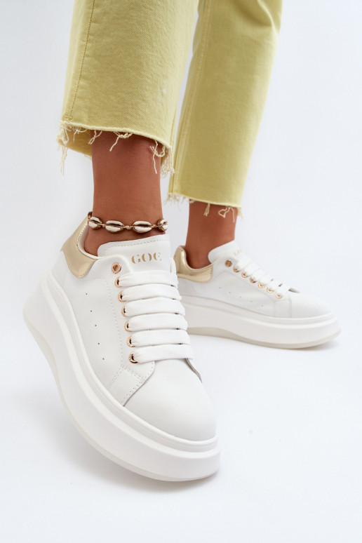 Kožené Tenisky model obuvi Dámske GOE NN2N4031 biela farba