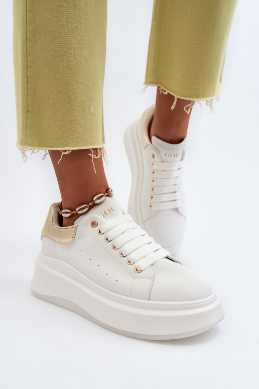 Kožené Tenisky model obuvi Dámske GOE NN2N4031 biela farba
