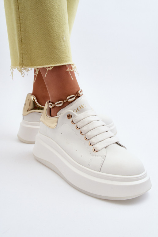 Kožené Tenisky model obuvi Dámske GOE NN2N4031 biela farba