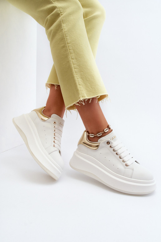 Kožené Tenisky model obuvi Dámske GOE NN2N4031 biela farba