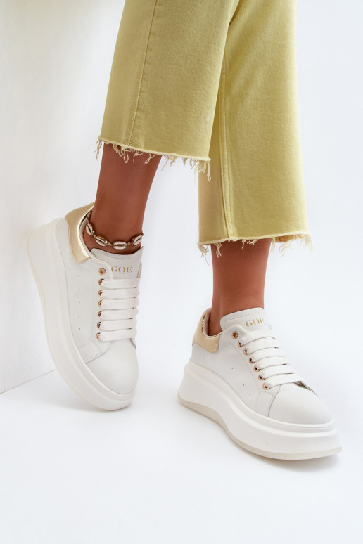 Kožené Tenisky model obuvi Dámske GOE NN2N4031 biela farba