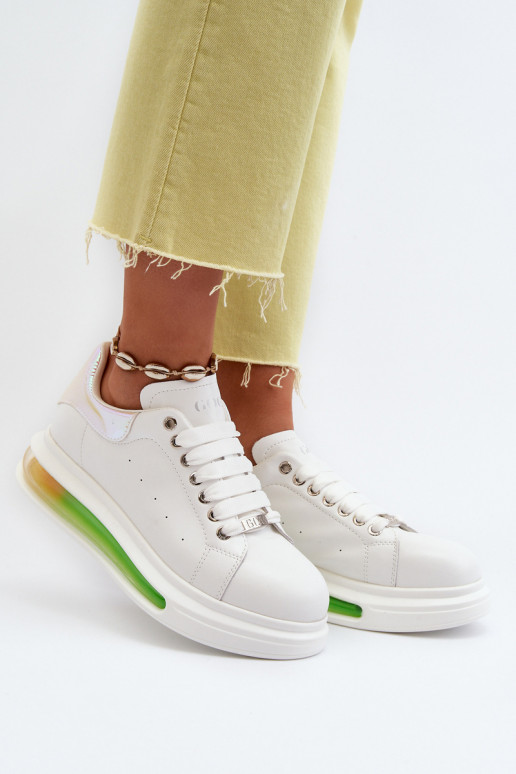 Tenisky model obuvi Dámske Kožené GOE NN2N4029 biela farba Tenisky model obuvi Dámske Kožené GOE NN2N4029 biela farba