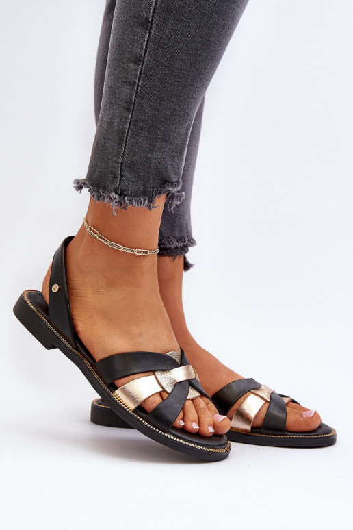 Zazoo 40382 Dámske sandále Kožené čierna Zazoo 40382 Dámske sandále Kožené čierna