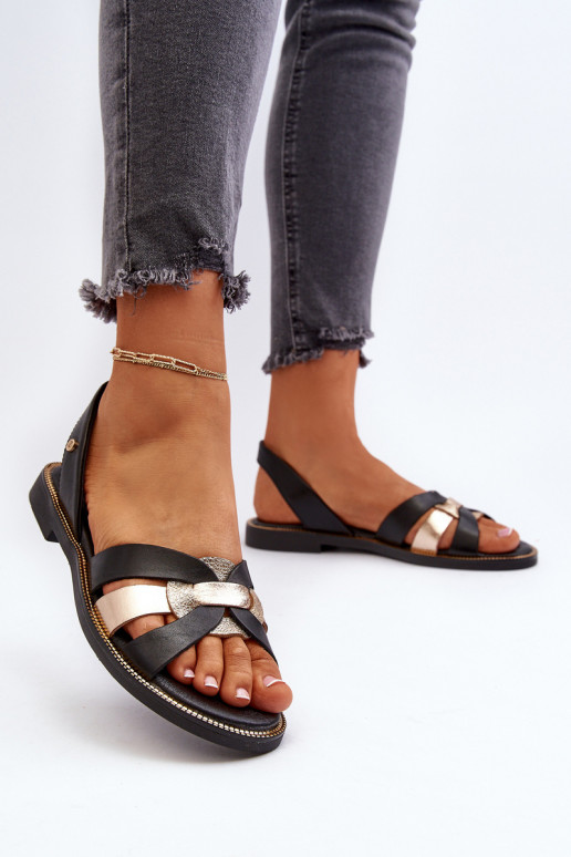 Zazoo 40382 Dámske sandále Kožené čierna Zazoo 40382 Dámske sandále Kožené čierna