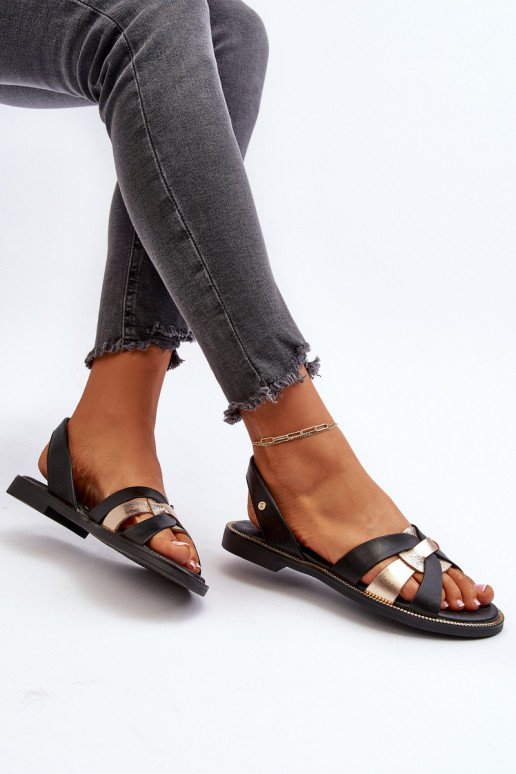 Zazoo 40382 Dámske sandále Kožené čierna Zazoo 40382 Dámske sandále Kožené čierna