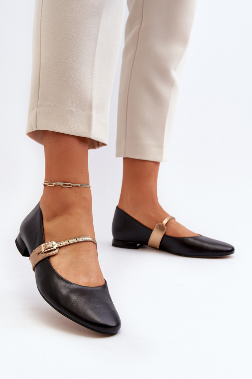 Balerínky Dámske so širokými podpätkami Laura Messi 2774 čierna Balerínky Dámske so širokými podpätkami Laura Messi 2774 čierna