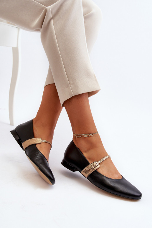 Balerínky Dámske so širokými podpätkami Laura Messi 2774 čierna Balerínky Dámske so širokými podpätkami Laura Messi 2774 čierna