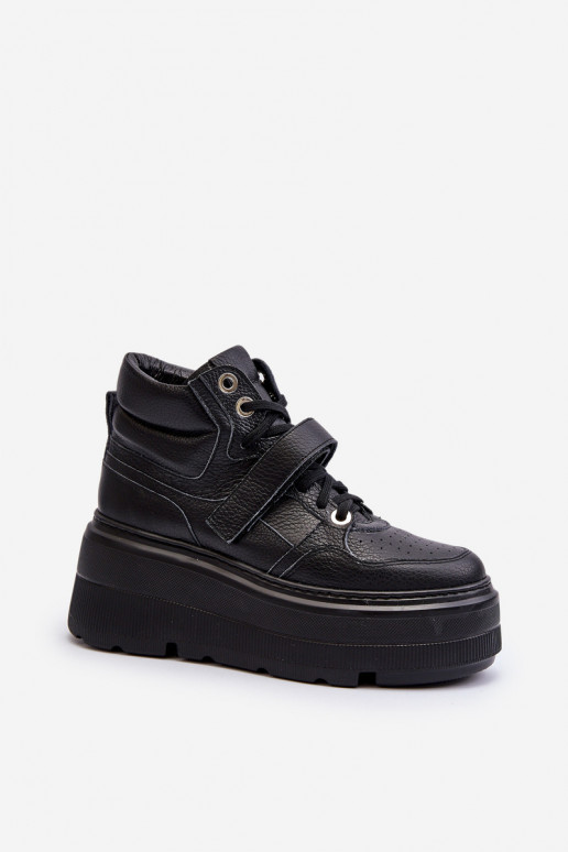 Zazoo 3450 Kožené Tenisky model obuvi Dámske čierna