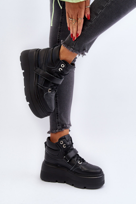 Zazoo 3450 Kožené Tenisky model obuvi Dámske čierna