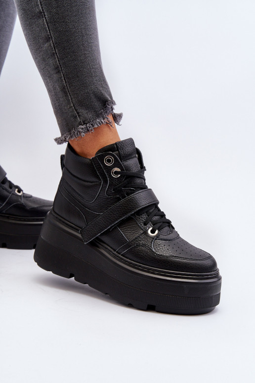 Zazoo 3450 Kožené Tenisky model obuvi Dámske čierna