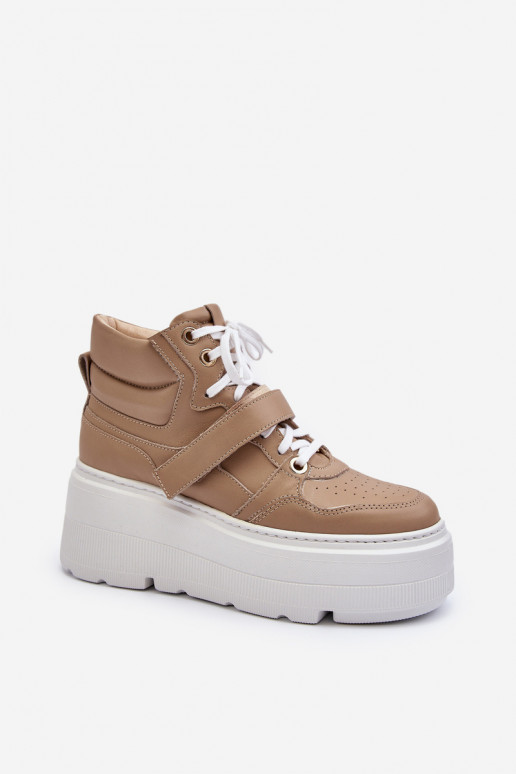 Zazoo 3450 Kožené Tenisky model obuvi Dámske béžová