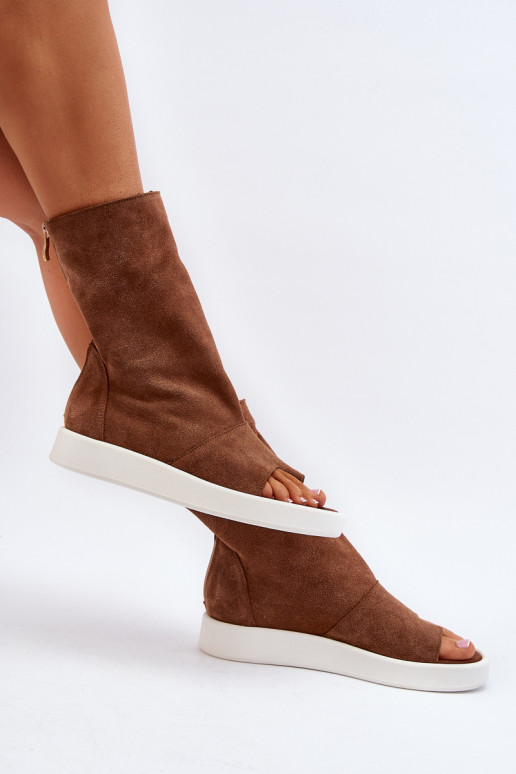 Zazoo 3441 Dámske semišové sandáleCholeInka Hnedá farba