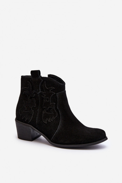 Zazoo 3426 Dámske Semišové topánky kovbojský štýl čierna Zazoo 3426 Dámske Semišové topánky kovbojský štýl čierna