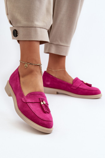 Zazoo 3420 Semišové mokasíny Dámske so širokými podpätkami Fuskja