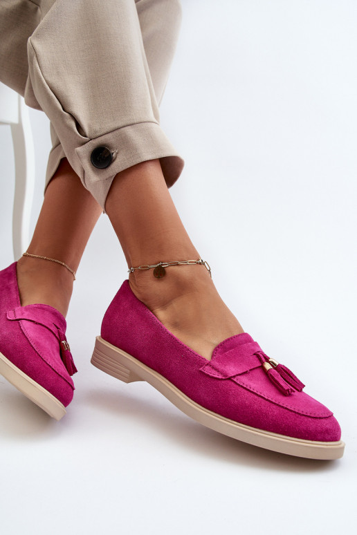 Zazoo 3420 Semišové mokasíny Dámske so širokými podpätkami Fuskja Zazoo 3420 Semišové mokasíny Dámske so širokými podpätkami Fuskja