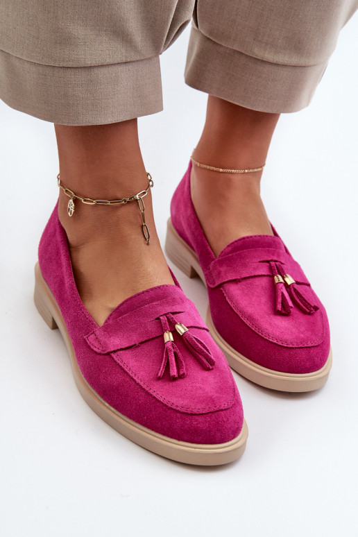 Zazoo 3420 Semišové mokasíny Dámske so širokými podpätkami Fuskja Zazoo 3420 Semišové mokasíny Dámske so širokými podpätkami Fuskja