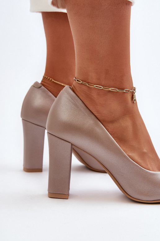 Zazoo 2453/OS Kožené Topánky s podpätkami so srdiečkami matka perly Zazoo 2453/OS Kožené Topánky s podpätkami so srdiečkami matka perly