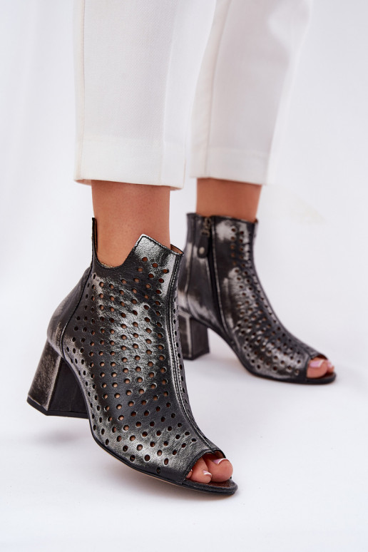 Kožené Prelamované čižmy Máciejka 05420-01 čierna Kožené Prelamované čižmy Máciejka 05420-01 čierna