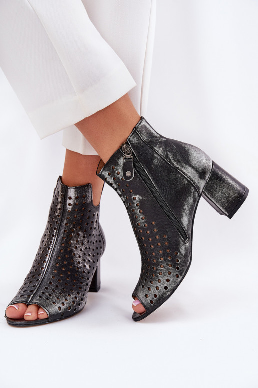 Kožené Prelamované čižmy Máciejka 05420-01 čierna Kožené Prelamované čižmy Máciejka 05420-01 čierna