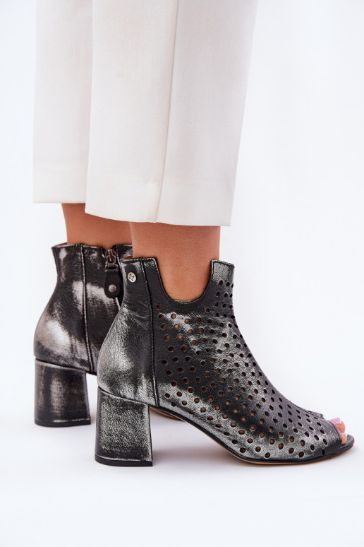 Kožené Prelamované čižmy Máciejka 05420-01 čierna Kožené Prelamované čižmy Máciejka 05420-01 čierna