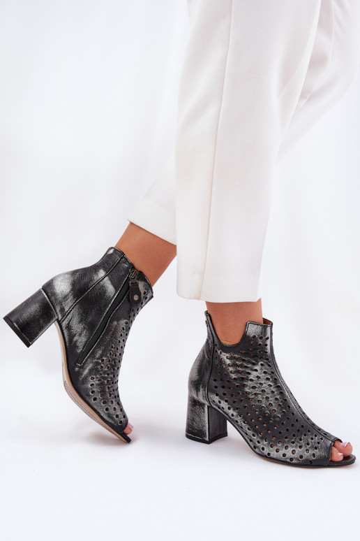 Kožené Prelamované čižmy Máciejka 05420-01 čierna Kožené Prelamované čižmy Máciejka 05420-01 čierna