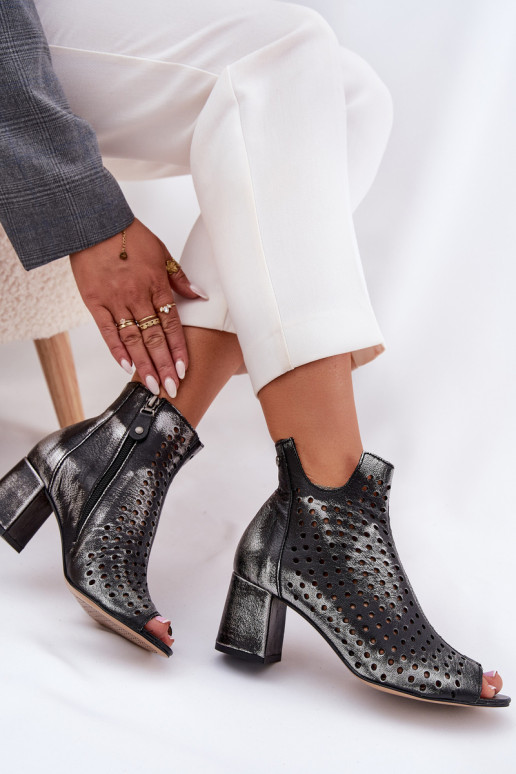 Kožené Prelamované čižmy Máciejka 05420-01 čierna Kožené Prelamované čižmy Máciejka 05420-01 čierna