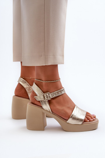 Zazoo 40386 Dámske Dámske sandále Zapnuté Klocku zlatej farby 2