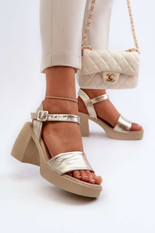 Zazoo 40386 Dámske Dámske sandále Zapnuté Klocku zlatej farby Zazoo 40386 Dámske Dámske sandále Zapnuté Klocku zlatej farby