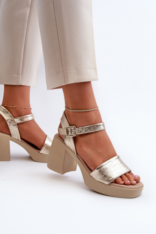 Zazoo 40386 Dámske Dámske sandále Zapnuté Klocku zlatej farby Zazoo 40386 Dámske Dámske sandále Zapnuté Klocku zlatej farby