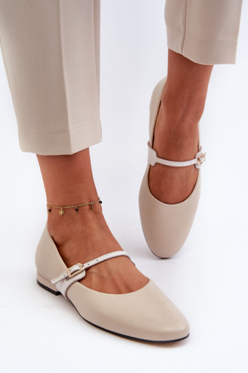 Balerínky Dámske so širokými podpätkami Laura Messi 2774 béžová