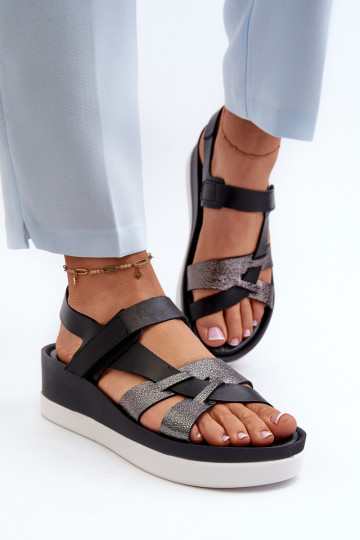 Zazoo 40397 Dámske Dámske sandále s platformou čierna