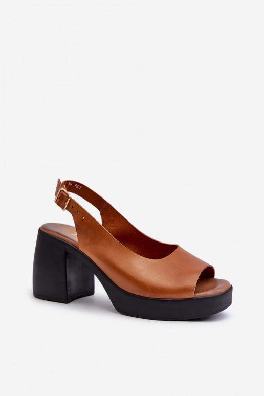Zazoo 40376 Dámske sandále Zapnuté masívnych opätkoch Hnedá farba Zazoo 40376 Dámske sandále Zapnuté masívnych opätkoch Hnedá farba