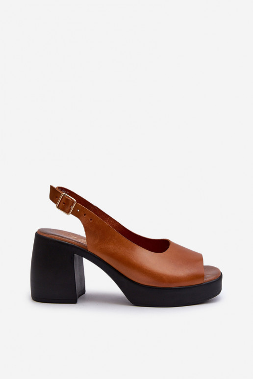 Zazoo 40376 Dámske sandále Zapnuté masívnych opätkoch Hnedá farba Zazoo 40376 Dámske sandále Zapnuté masívnych opätkoch Hnedá farba