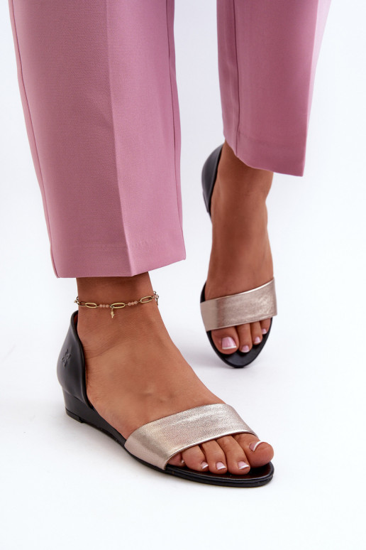 Dámske sandále Máciejka 1971-67 Čierna a-zlatej farby Dámske sandále Máciejka 1971-67 Čierna a-zlatej farby