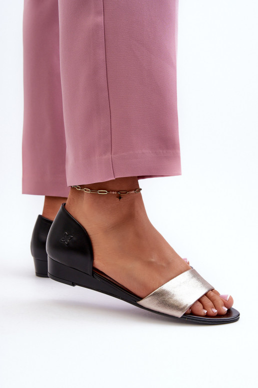 Dámske sandále Máciejka 1971-67 Čierna a-zlatej farby Dámske sandále Máciejka 1971-67 Čierna a-zlatej farby