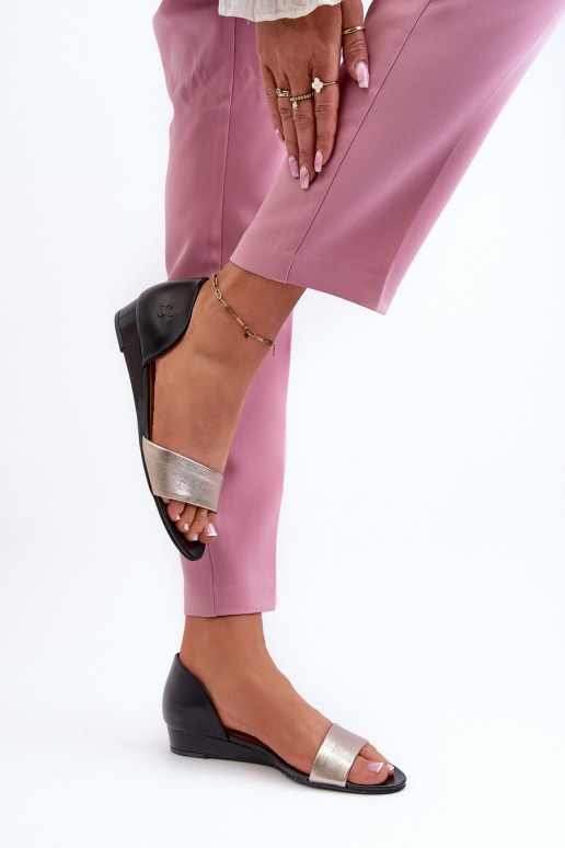 Dámske sandále Máciejka 1971-67 Čierna a-zlatej farby Dámske sandále Máciejka 1971-67 Čierna a-zlatej farby