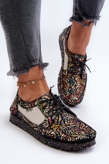 Vzorované topánky Dámske Máciejka 06347-01 čierna 2