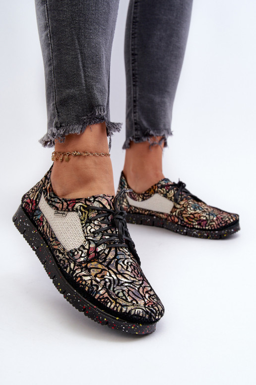 Vzorované topánky Dámske Máciejka 06347-01 čierna Vzorované topánky Dámske Máciejka 06347-01 čierna