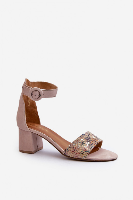 Elegantné semišové vysoké podpätky Máciejka 04141-49 béžová Elegantné semišové vysoké podpätky Máciejka 04141-49 béžová