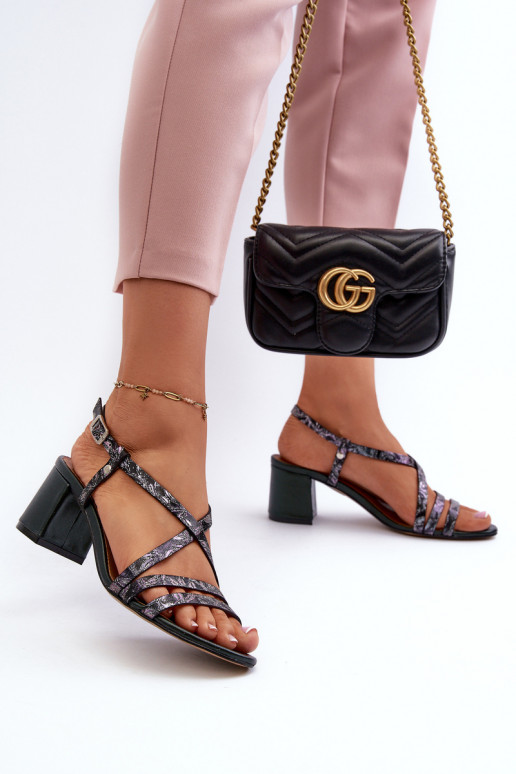 Dámske sandále s nízkymi podpätkami Máciejka 06653-09 khaki farby Dámske sandále s nízkymi podpätkami Máciejka 06653-09 khaki farby