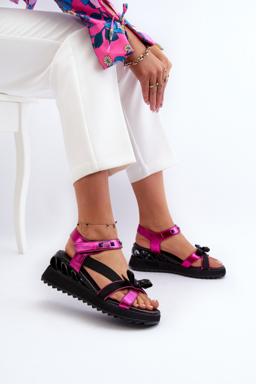 Dámske sandále so stuhami D&A CR956 Ružová Dámske sandále so stuhami D&A CR956 Ružová