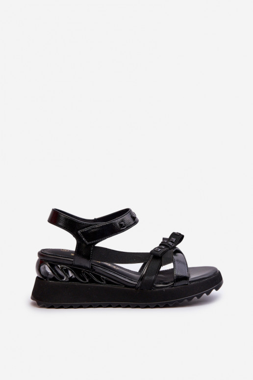 Dámske sandále so stuhami D&A CR956 čierna Dámske sandále so stuhami D&A CR956 čierna